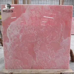 Losa de mármol para encimera, piedra de ónix rosa para encimera