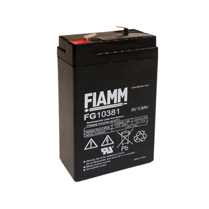 Fiamm FG10381 <b>6V</b> 3.8Ah Rechargeable VRLA <b>Battery</b> for UPS Made in Italy - Product Image 1