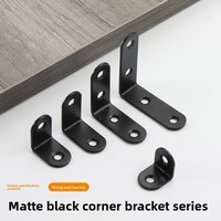 Support d'angle en métal noir EFON EF11 en forme de L à 90 degrés, connecteur de fixation d'étagère épaissi et thermolaqué