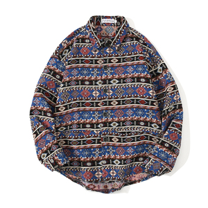 Chaqueta Bomber de Lana para Hombre, Estilo Vintage, Talla XL, Holgada, Manga Larga, Estilo Occidental, Otoño, ODM, Estampado Azteca Navajo, Tinte Liso en la Parte Delantera - Product Image 4