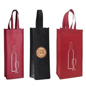 Wholesale Non Woven Hand Length Handle Shoulder Wine Gift Bag Single/Double 4 <b>Bottle</b> <b>Carrier</b> Logo Printing Promotional Events - Product Image 1