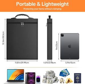 กระเป๋าเอกสารกันไฟ 6400 ทนความร้อน กันน้ำ 2 ช่อง ฉนวนกันความร้อน 12 ชั้น สำหรับเอกสารสำคัญ แฟ้ม เงินสด - Product Image 5