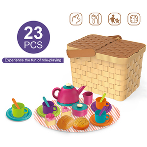 Ensemble de jeu de pique-nique d'après-midi portable pour enfants, jouet de simulation de nourriture, idéal pour les jeux de rôle en extérieur, cadeau éducatif préscolaire - Product Image 4