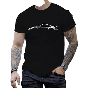 T-shirt in stile minimalista per uomo e donna, magliette a maniche corte con collo rotondo, magliette divertenti con stampa di auto da corsa per uomo e donna - Product Image 1