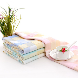 Couverture pour bébé à carreaux en gaze de coton pur double couche, 95x95 cm, perméable à l'air, séchage rapide, pour nourrissons et jeunes enfants - Product Image 3