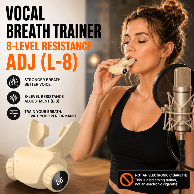 8-Level Adjustable Diaphragm Workout Device | Dual Way Inspiratory Expiratory Muscle Trainer | Lung Capacity Builder for VO2 Max