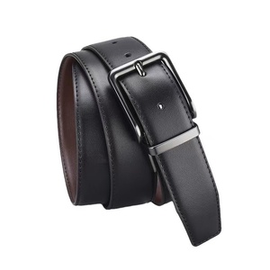 Cinto Masculino de Couro Genuíno com Listras Dupla Face, Estilo Sofisticado e Popular, com Fivela Giratória para Uso Diário - Product Image 5