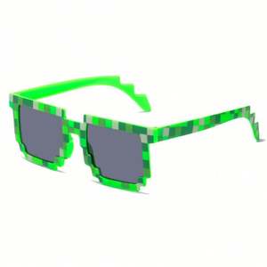Lunettes de soleil personnalisées amusantes style dessin animé hip-hop UV400 pour fête d'anniversaire, cosplay, mosaïque de pixels, pour hommes et femmes - Product Image 6