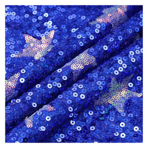 Hot bán màu xanh sequin 3 + 5cm năm cánh sao thêu ren vải - Product Image 1