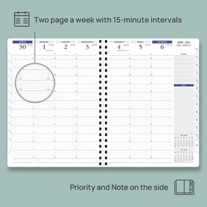 2024 2025 Agenda Custom A5 Hardcover Leather Thread Sewing Weekly Planner Gift - Product Image 2