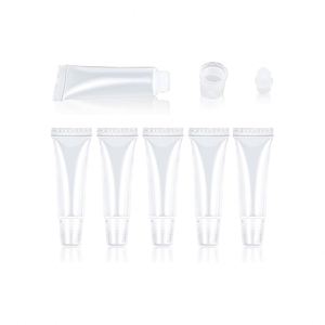 Cheap Transparent Squeeze Plastic Custom Clear Lip Gloss Cosmetic Packaging White Tube - Product Image 1