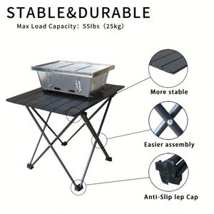 High Quality Aluminum Foldable <b>Table</b> M-Size Lightweight Portable for <b>BBQ</b> Hiking Camping <b>Outdoor</b> Picnics-Price - Product Image 3