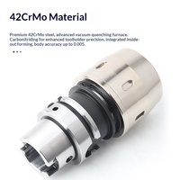 Porte-outil haute puissance HSK63A-C32 pour machine à cinq axes haute vitesse, support de fraise en acier au tungstène, haute précision, droit