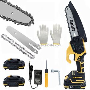 Mini Motosierra Eléctrica Portátil de 21V y 6 Pulgadas, Inalámbrica, con Batería de Litio, Eficiente para Cortar Madera - Product Image 1