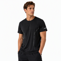 Nouveau T-shirt d'été 2026 pour homme en soie glacée 200g, séchage rapide, respirant, décontracté, col ample, maille unie, impression numérique