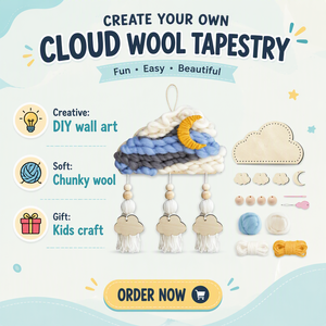 Kit de Bricolage <span class=keywords><strong>VOSAN</strong></span> : Créez Votre Propre Nuage en Bois et Laine – Jouet Éducatif Fait Main pour Enfants - Product Image 3