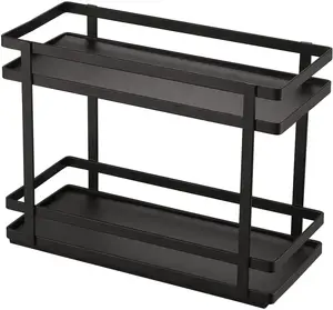 Oniya 4.25 "W Schuiven Kruidenrek 2 Tier Smalle Onder Kruidenrek Plank Matte Black Trek Kabinet Organizer voor Keuken