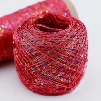 Hot Sale 150D+2mm/3mm Sequins Yarns for Women Sweater 100% Polyester Hand Knitting Colorful Sequin Yarn 1Kg Per Roll