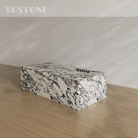 Tostone – Socle de table en marbre blanc Calacatta Viola poli, prix abordable, personnalisé pour la décoration de maisons et villas