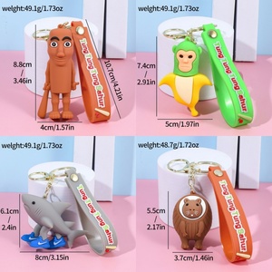 Mới đến nhà máy bán hàng trực tiếp tung tung tung sahur Keychain brainrot động vật Mặt dây chuyền cao su Keychain quăng sahur hình - Product Image 4