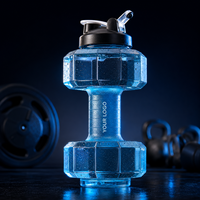 Bouteille d'eau de 2,2 L avec poignée, sans BPA, en plastique, bouteille de sport, anti-fuite, gourde d'hydratation, fitness, camping en plein air, légère