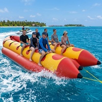 Bateau banane gonflable à double tube, tractable, pour sports nautiques, pour 6 à 8 passagers