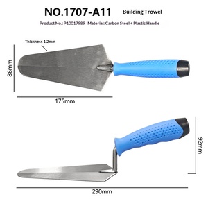 Truelle à briques en acier au carbone à tête ronde pour la maçonnerie, le plâtrage, la construction de murs, le nivellement des sols - Product Image 6