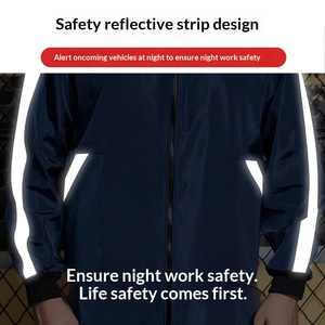 Tuta <span class=keywords><strong>da</strong></span> <span class=keywords><strong>Lavoro</strong></span> Unisex Personalizzabile con Strisce Riflettenti, Protezione dal Freddo, Fodera in Pile di Poliestere, Impermeabile e Antipolvere - Product Image 3