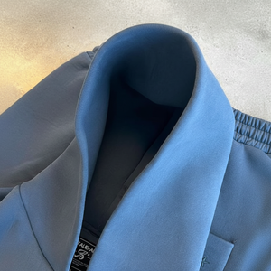 Bleu marine poids lourd 100% coton peigné doux de haute qualité surdimensionné épais 450 gsm vierge recadrée à capuche hommes - Product Image 1