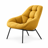 Fauteuil d'appoint moderne en similicuir, siège individuel, dossier coquille, fauteuil lounge rembourré, pieds en acier pour salon et hôtel