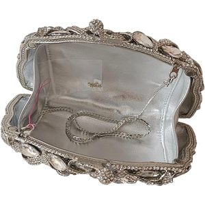 Daffgui Women Crystal <b>Clutch</b> Evening Bag Teardrop Rhinestone Bridal Handbag Sparkling Beaded Party Purse - Product Image 3