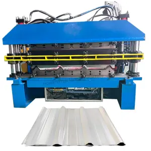 Fabbrica su misura colore rivestito tegola pannello in lamiera costruzione che fa formatura pressa a doppio strato macchina per la formatura di rulli