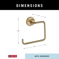 Handdoekhouder |   Vierkante champagnekleurige bronzen ring voor het ophangen van handdoeken in de keuken, badkamer |   Trinsic Accessoires