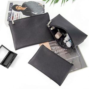Large Capacity Fashion PU Storage <b>Bag</b> Soft Handle for <b>Makeup</b> Tools Custom Portable Square Lipstick <b>Brush</b> Zipper Closure Logo - Product Image 5