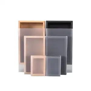 Caixa de papel de embalagem de gaveta transparente, caixa de pvc de gavetas personalizada para presente