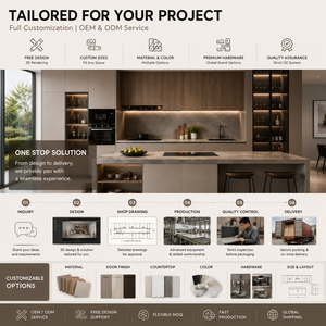 Mobile da <span class=keywords><strong>Cucina</strong></span> Modulare Minimalista con Finitura Lucida in PET, <span class=keywords><strong>Design</strong></span> Senza Maniglie, Resistente all'Umidità, Vendita all'Ingrosso - Product Image 5
