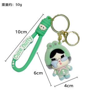 Hợp thời trang sáng tạo phim hoạt hình Silicone Keychain tinh tế vòng chìa khóa mặt dây chuyền bán buôn Ba lô xe Keyring búp bê vài cho phong cách - Product Image 4
