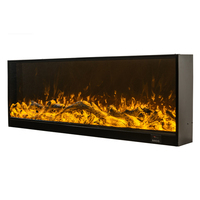 Grande Cheminée Électrique Noir Montage Mural Cheminée Électrique Led Décoratif Smart Inserts de Cheminée de 60 Pouces pour Intérieur