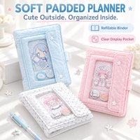 Mini carnet mignon et kawaii, carnets personnalisables, planificateur rembourré doux et rechargeable pour l'école, le bureau, la planification de bureau et la gestion du journal.