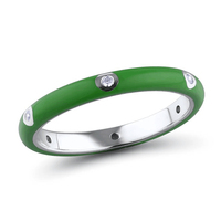 Offre Spéciale : Bagues KYRA0920 en laiton plaqué platine avec zircon, motifs de mode, émail coloré, petites pierres ovales en grappe pour femme