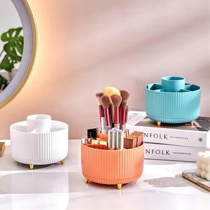 360 Rotating <b>Makeup</b> Brush Holder Cosmetic Brushes Organizer with 5 Slots for for Cosmetics Bathroom - Product Image 2