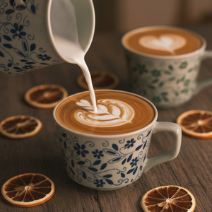 <span class=keywords><strong>Tasse</strong></span> à café en céramique bleue à motif floral <span class=keywords><strong>vintage</strong></span>, mug à latte art à large ouverture effet craquelé, <span class=keywords><strong>tasse</strong></span> à thé de bureau - Product Image 3