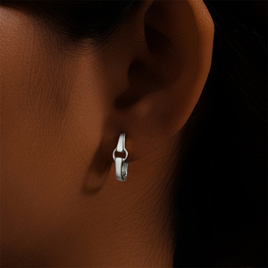 CANNER Joyería Geométrica Minimalista, Pendientes de Aro Ovalados de Plata de Ley 925 con Diseño de Herradura y Doble Baño de Color, de Moda - Product Image 6
