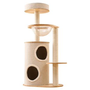 Çerçeveli, Sağlam, Güvenli, Ahşap, Meşe, Tüy Dökmeyen Ahşap Yataklı, Dayanıklı, Lüks, Tırmanma Alanlı, Her Mevsim Kullanımlı, Entegre Kedi Evi - Product Image 3