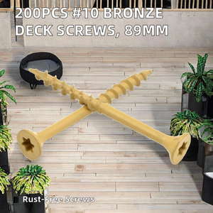 Hochwertige Kingwwood Stahl-Terrassenschrauben # 10 Stück 3-1/2 Zoll (89mm) Flachkopf Verzinkter T25 Sternschlitz-Schraubendreher - Product Image 2