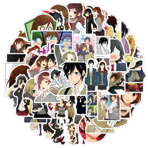 50 pièces/sac Autocollants en vinyle imperméables pour les fans d'anime <span class=keywords><strong>Horimiya</strong></span> pour ordinateur portable, ordinateur, skateboard, décoration - Product Image 1