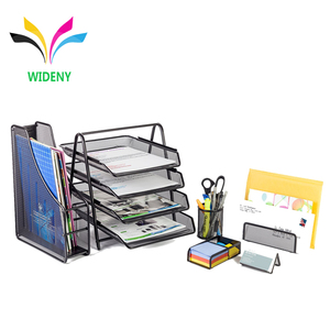 Forniture per <span class=keywords><strong>ufficio</strong></span> Set di Organizer per scrivania da <span class=keywords><strong>ufficio</strong></span> in rete metallica da 5 pezzi con vassoio per documenti portapenne porta carte e Stick Note - Product Image 6
