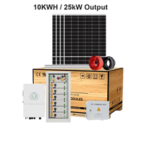 Sistem Penyimpanan Energi Rumah Tangga 10KWH yang Dapat Ditumpuk 51.2V 200Ah Baterai LiFePO4 Tenaga Surya Power Wall IP65 Inverter Hybrid 25kW ESS Off Grid