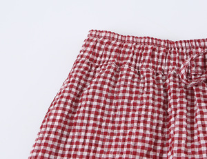 <span class=keywords><strong>Pantalon</strong></span> lanternes décontracté en coton à taille élastique et ceinture à nouer, motif écossais, pour <span class=keywords><strong>femme</strong></span>, collection 2026, fabrication OEM Chine - Product Image 5