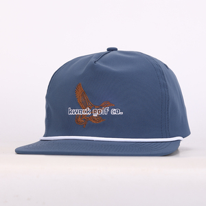 Casquette de baseball en nylon vintage à 5 panneaux personnalisable, patch rose brodé avec logo style hip hop, corde snapback - Product Image 2